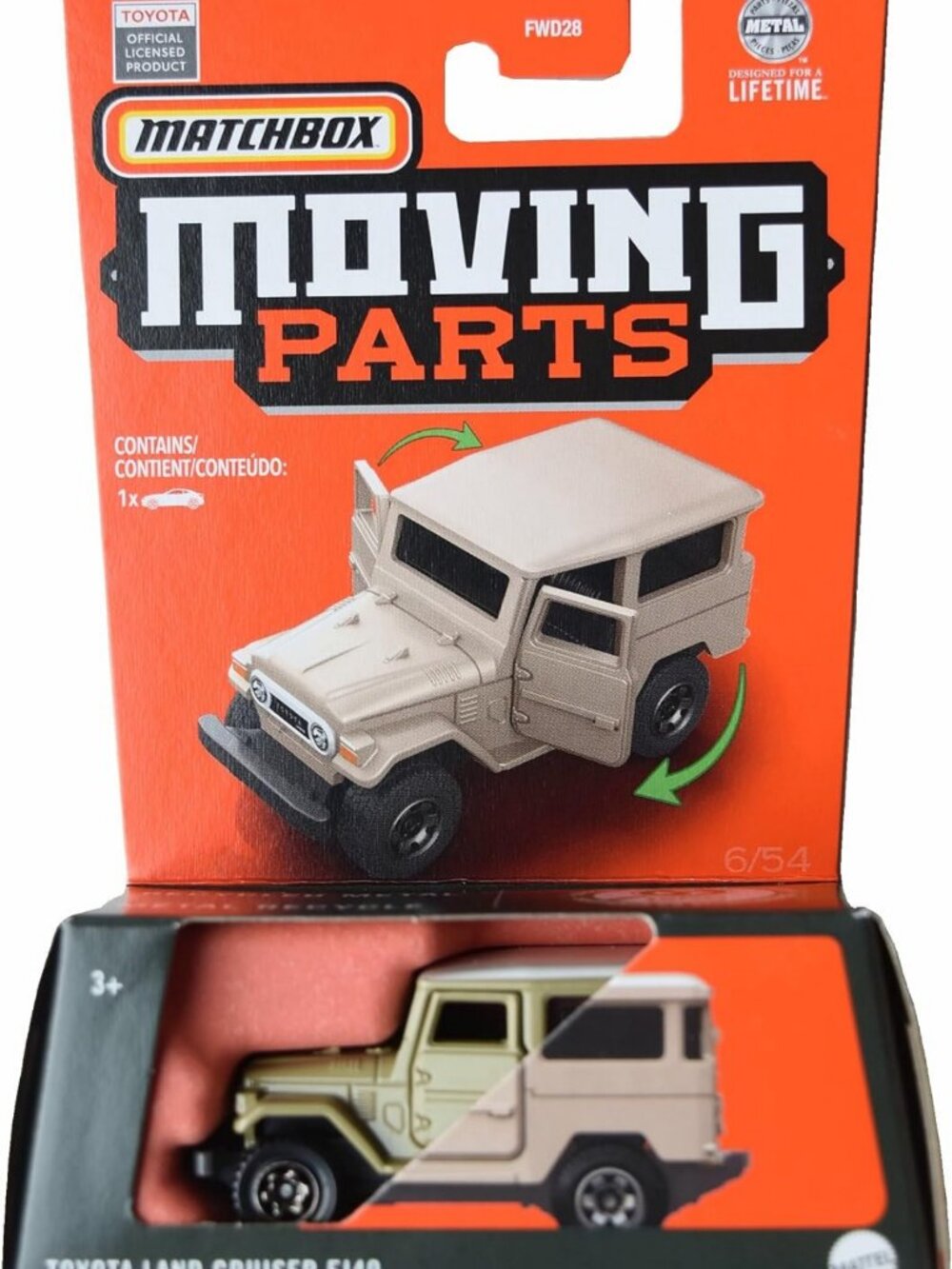 Vintage Tan Toyota Land Cruiser FJ40 Toy Car with Moving Parts - Collectible